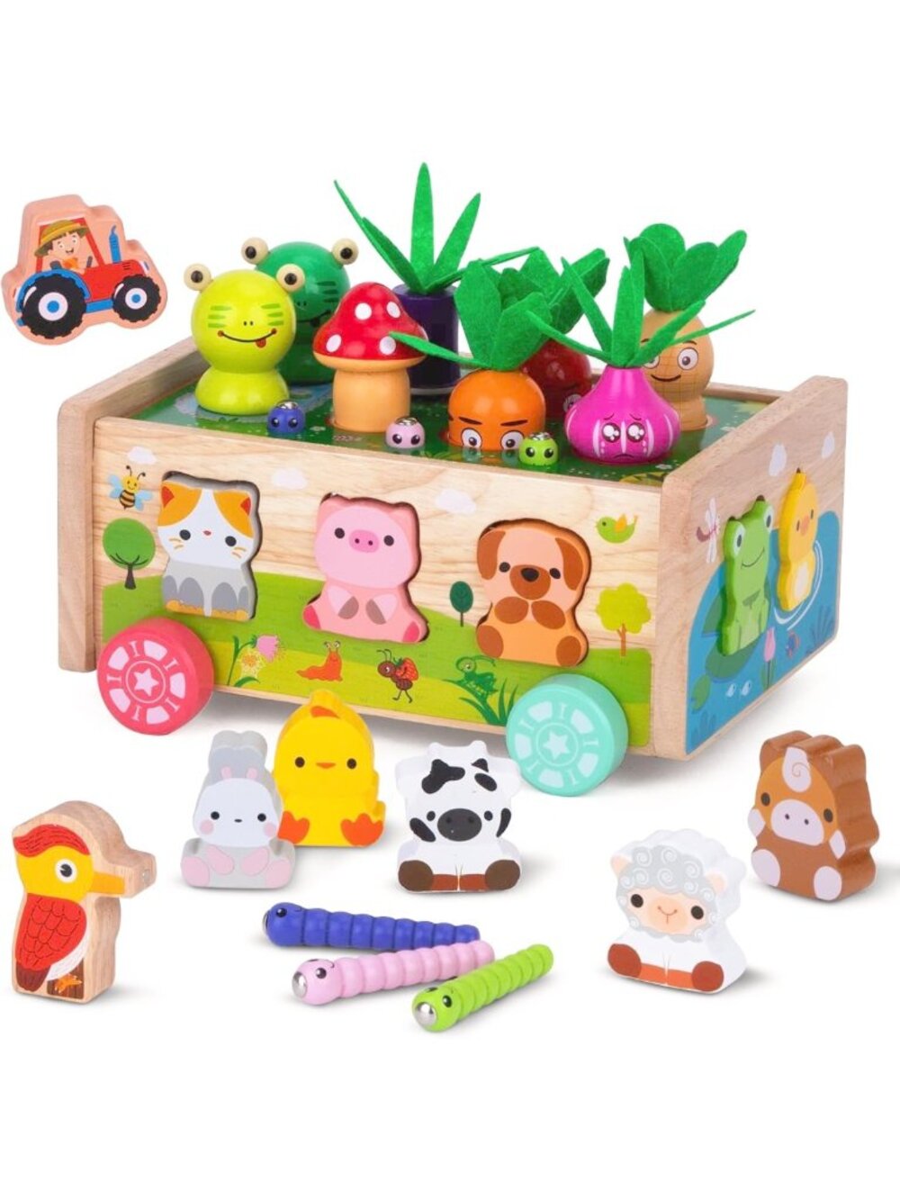 Montessori Wooden Shape Sorting Toys for Toddlers 1-3 Years, Educational Gifts